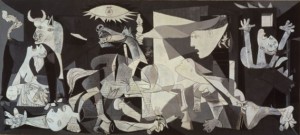 Picasso's Guernica, an example of art that grapples with and interprets war.