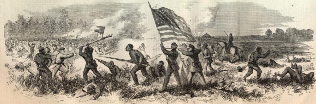 Sketch of the Battle of Milliken's Bend from Harpers Weekly