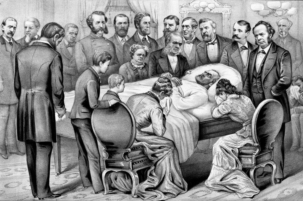 A sketch of James Garfield's death scene